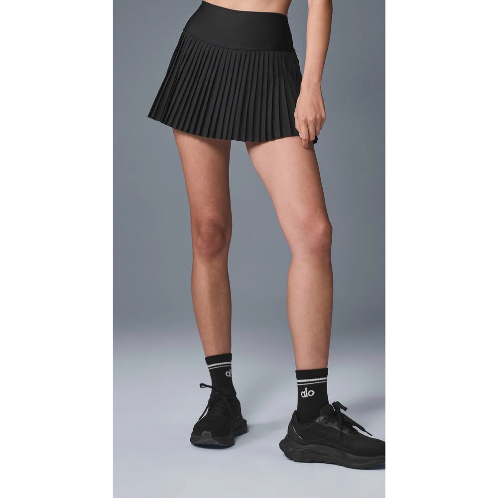 Alo Grand Slam Tennis Skirt Pleated Black Size Large - Picture 2 of 12